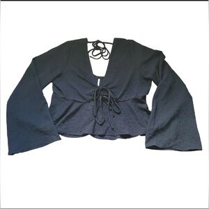Altar’d State Swiss dot flowy cropped blouse. Size medium.